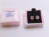 vintage Tiny Pink Seashell Earrings (original box)