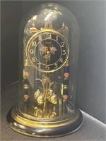 Condor Dome clock, black floral, West Germany