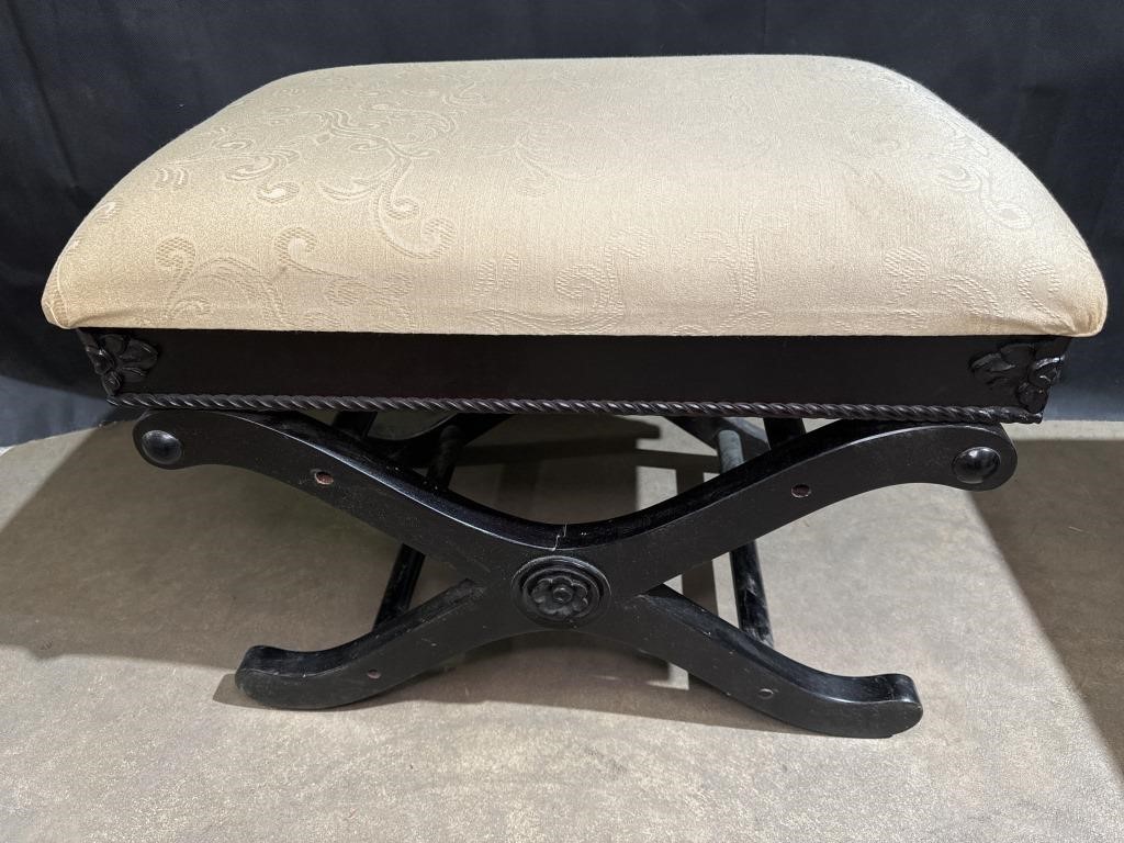 Dark Walnut upholstered storage bench/stool