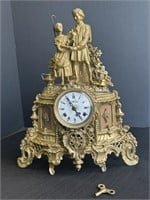 Brass Italian Figural Mantel clock,