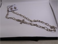 New 3pc CROSS Necklace & Earring Set ETHEL MYRTLE