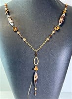 30" Sterling Agate Necklace 29 Grams