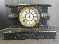Ansonia Mantle Clock, cast iron, etched design