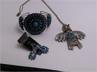 3pcs NativeAmer Looking Jewelry Necklace/Brac/Earg