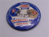 Broncos 49ers 3.5" NFL 1990 Button