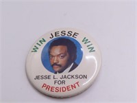 Jesse Jackson For President 2" vintage Button