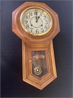 Regulator, D & A wall clock, pendulum & key