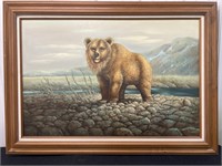 Bear in the wild painting on canvas, Jack Lehman