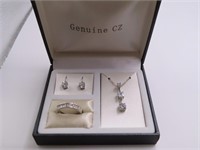 New Genuize CZ 3pc boxed Jewelry Set