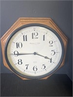 Sterling & Noble octagon wood frame wall clock