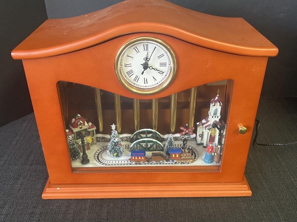 Mr. Christmas animated musical chimes train clock