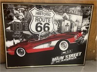 Route 66 framed poster, 20 x 16in