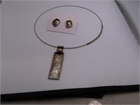 Artisan Sterling & 14kt Gold Necklace Earring SET