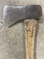 Wood handled axe