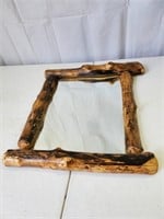 Log Framed Rustic Mirror