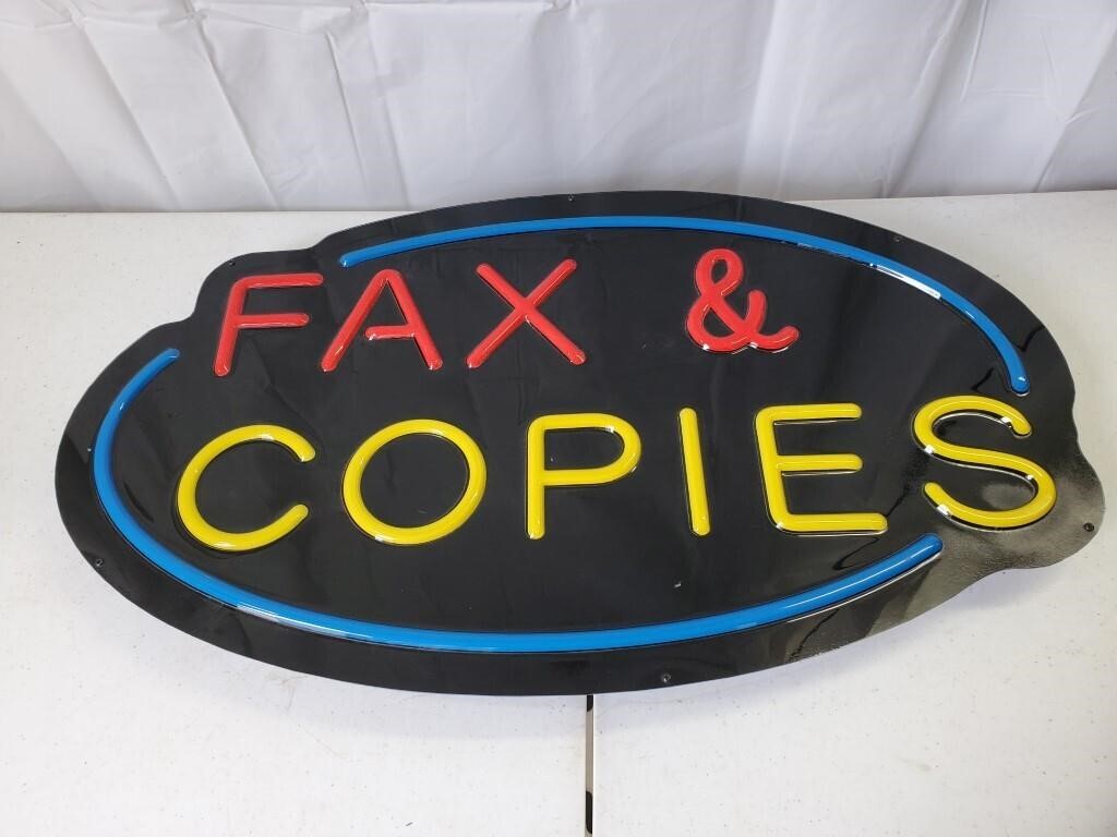 "Fax & Copies" Lighted Sign - No Cord