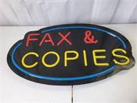 "Fax & Copies" Lighted Sign - No Cord