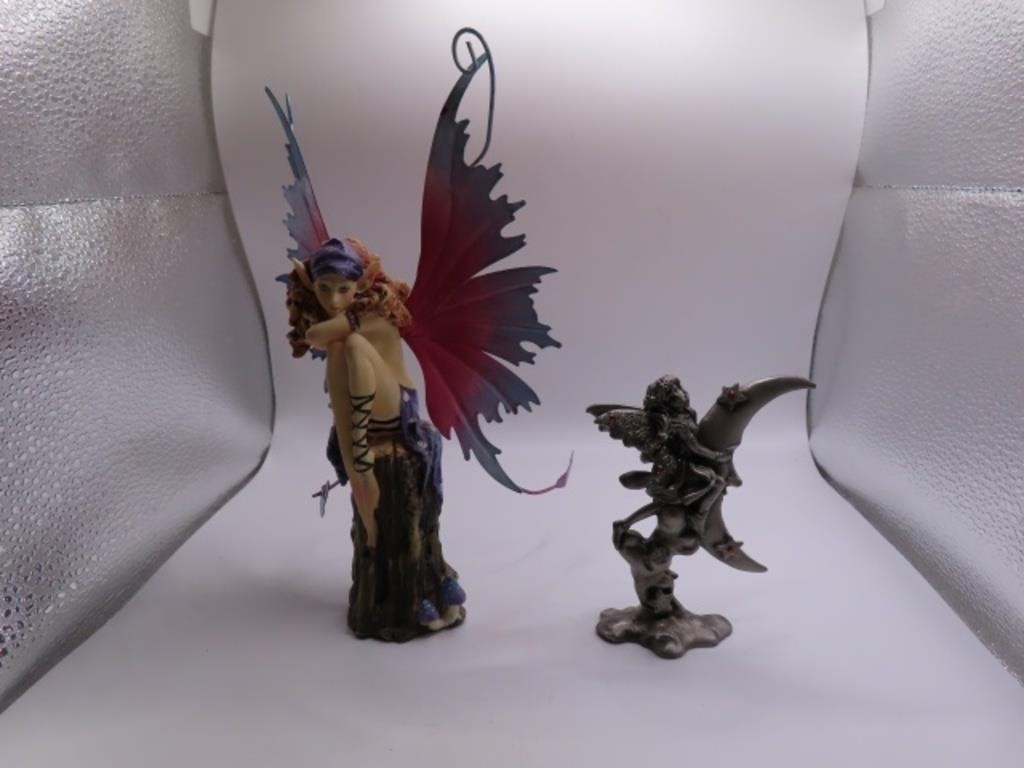 (2) FAIRY Pewter & Colorized Collectible Figs