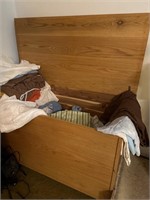 HOME MADE LINEN CHEST WITH CONTENTS, SHEETS,