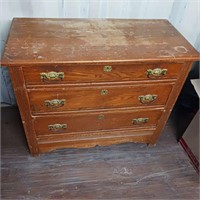 ANTIQUE Wooden Dresser Round Dovetail