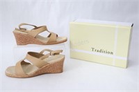 NEW - Tradition Ladies Tan Sandal, Size 8 M