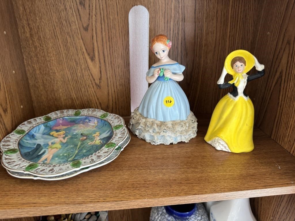 TINKER BELL PLATES & DOLL FIGURINES