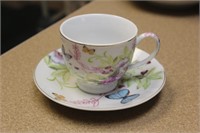 Floral and Butterfly  Cup and Saucer