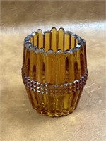 Vintage Amber Glass Toothpick Holder