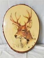 Wood Slab Whitetail Buck Clock