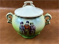 Vintage Hand Painted Lidded Pot