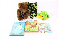 Childrens Books, Stuffies & Bag