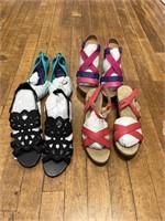 3 PAIR OF WEDGES SANDALS 1 PAIR FLATS SZ 7 - NEW