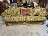 GOLD COLOUR COUCH WITH PILLOWS
