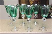 Set of 6 Green Glass Water Tumbler