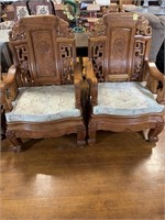 2 SOLID WOOD CHAIRS