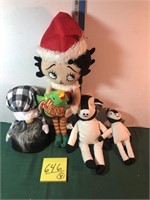 Stuffed figures-Betty Boop, cows, chef