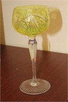 A Green Cut Glass Goblet
