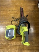 RYOBI HEDGE TRIMMER W/BATTERY & CHARGER