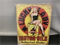Lucky lady motor oils sign