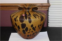 An Italian Tortoise Shell Glazed Art Glass Vase