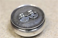 Sterling Floral Pill Box