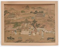 Old Chinese Watercolor on Fibrous Material.