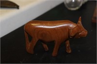 A Carved Wooden Cow