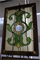 LARGE STAINED GLASS WINDOW HANGING ART