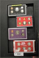 4PC VINTAGE COIN PROOF SETS VARYING YEARS