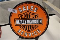 HARLEY DAVIDSON SALES/SERVICE PORCELAIN SIGN