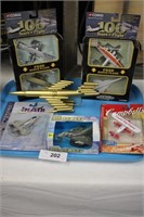 6PC COLLECTION OF AIRCRAFT TOYS AND DECO