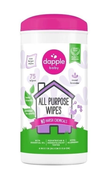 DAPPLE BABY ALL PURPOSE WIPES 75 PACK LAVENDER
