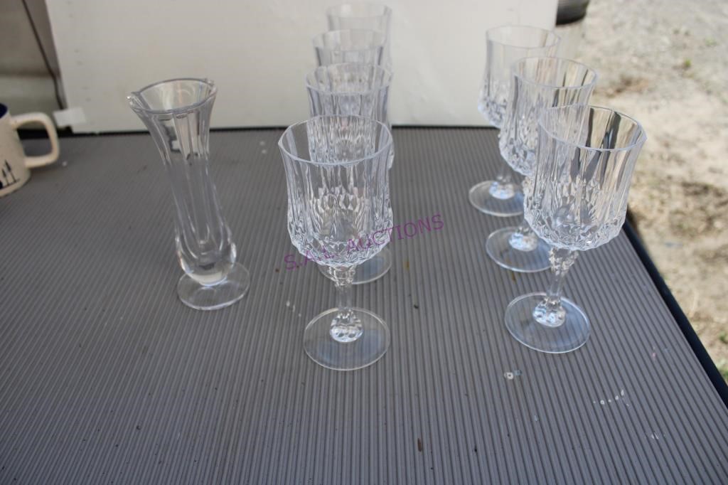 Crystal Wine Glasses & Vase