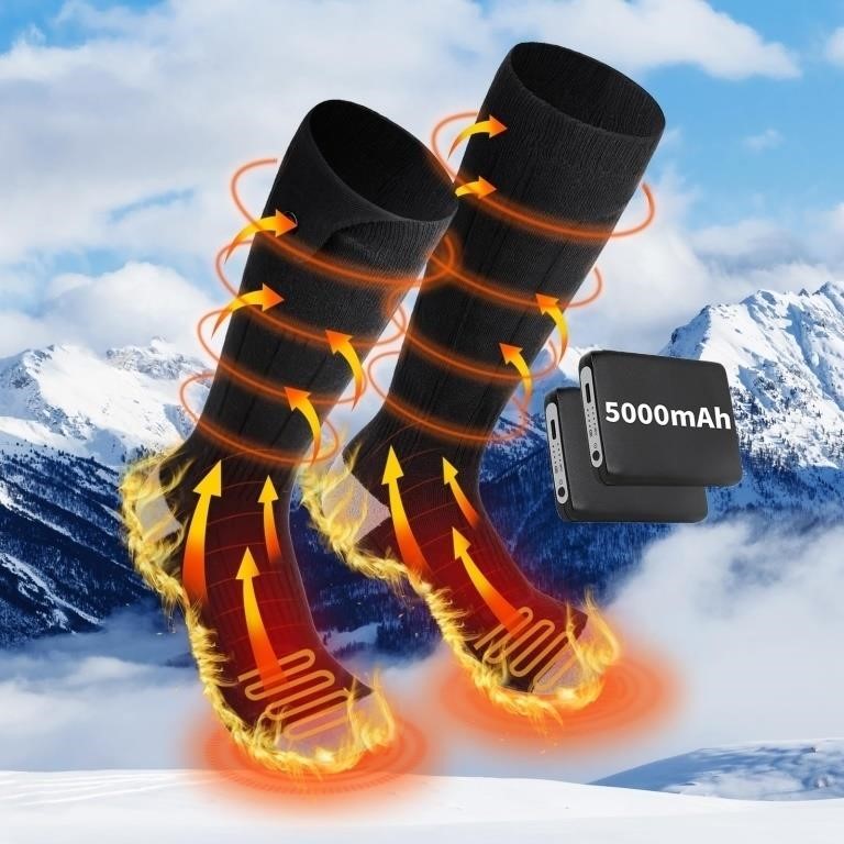 Heated Socks,5000mah Electric Socks for Men Women,